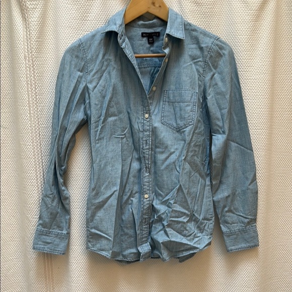 J. Crew Tops - J. Crew Blue Casual Button Down Shirt Lightweight Tailored Fit